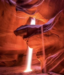 Antelope Canyon with the famous light beams near Lechee Arizona on the Navajo Nation